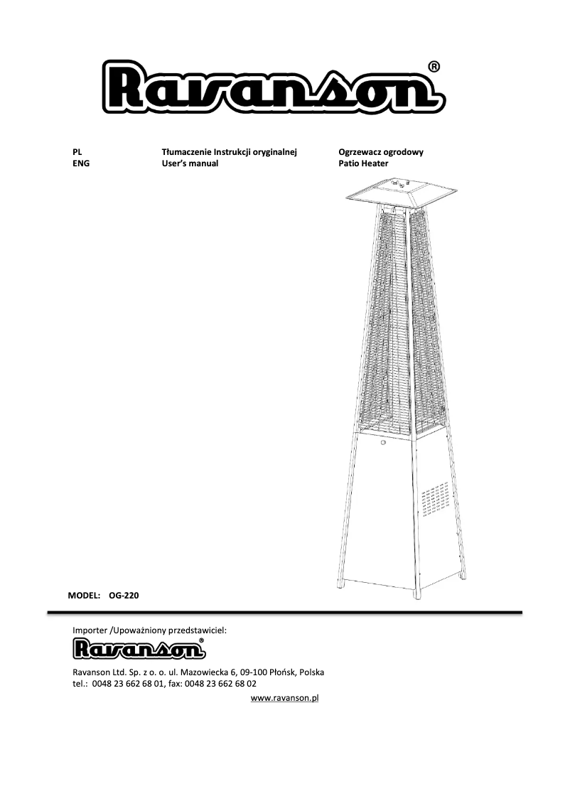 Imagen de la primera página del manual del dispositivo OG-220