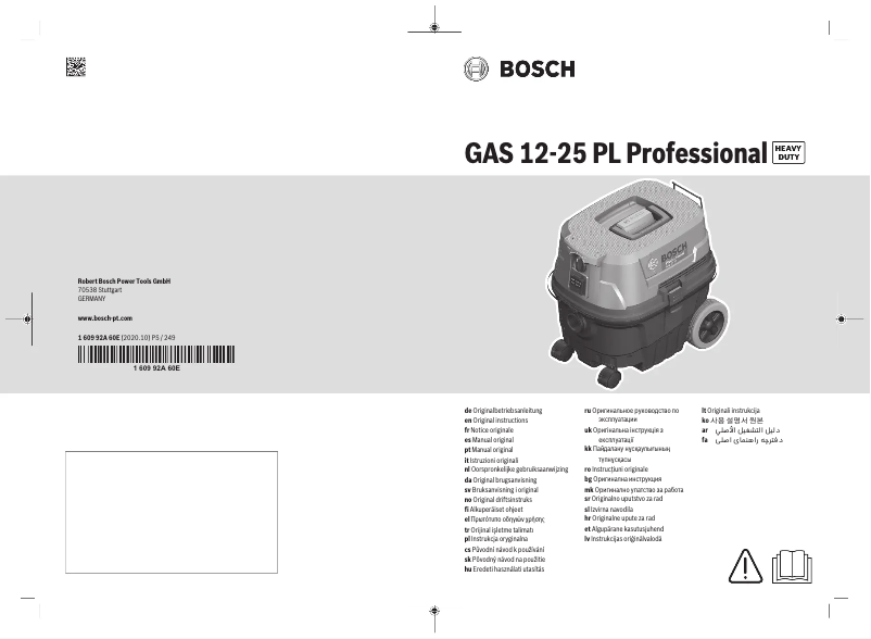 Página 1 del manual Manual de usuario Bosch GAS 12-25 Professional