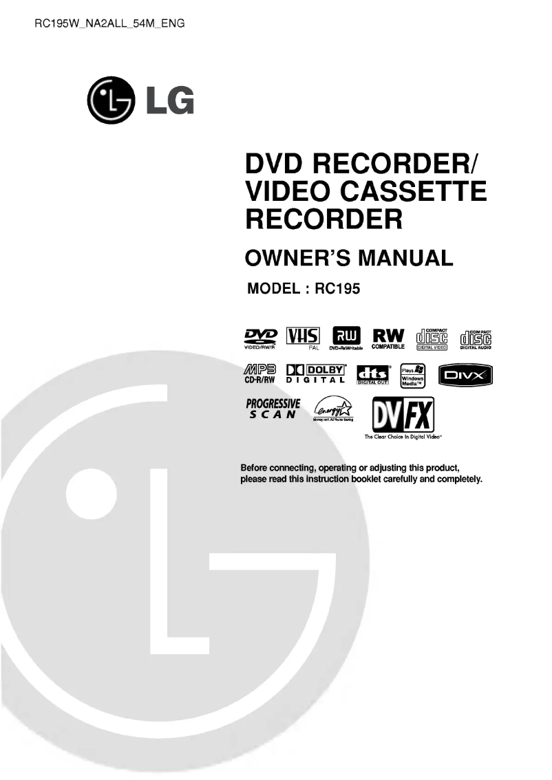 Imagen de la primera página del manual del dispositivo RC195