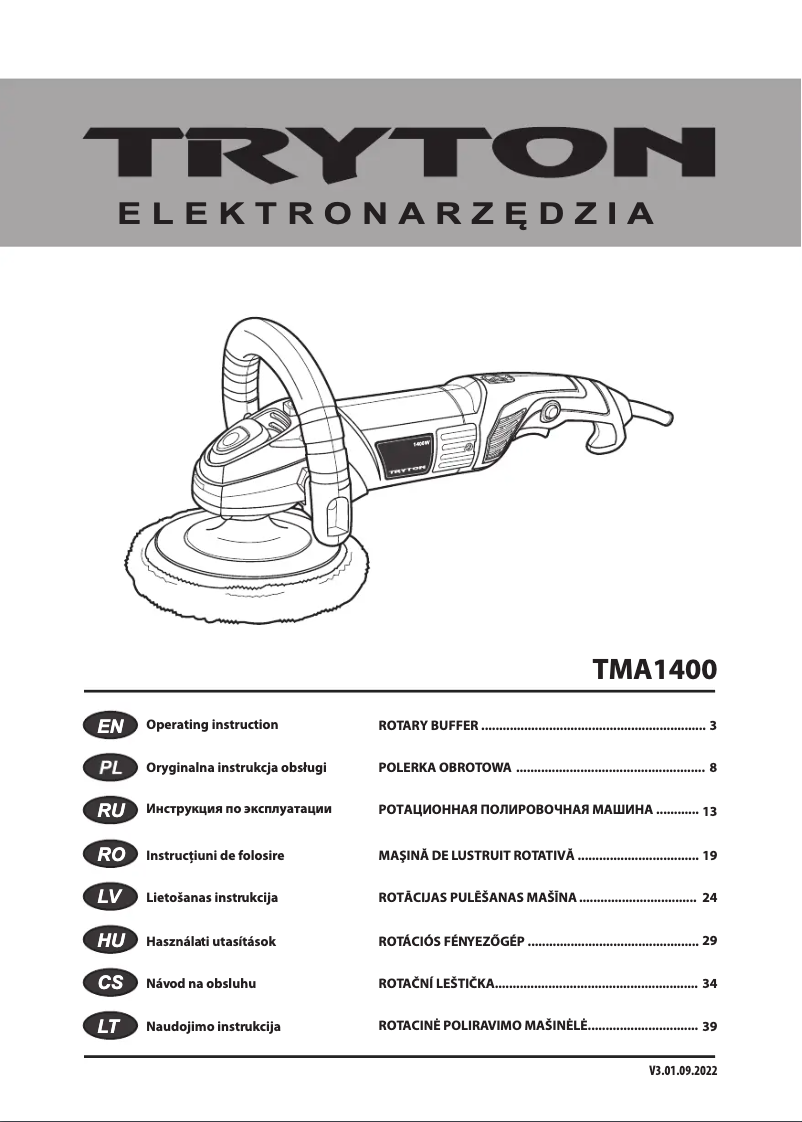 Imagen de la primera página del manual del dispositivo TMA1400