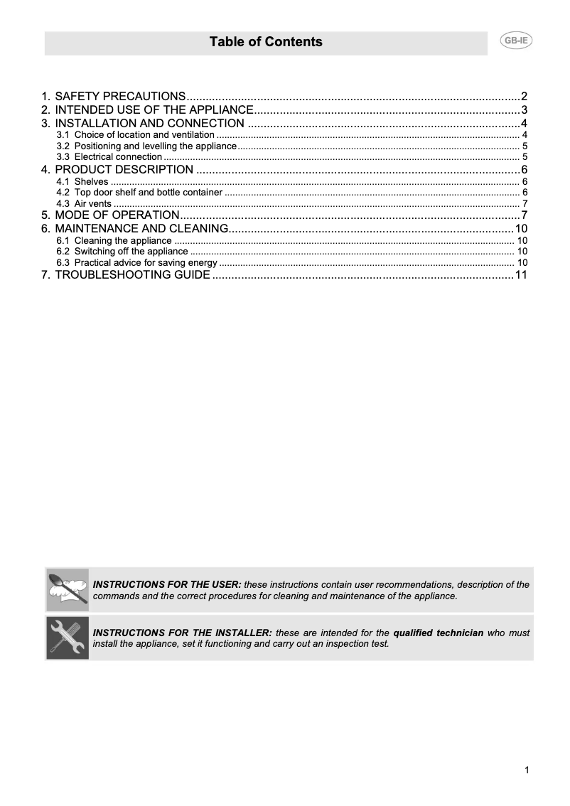 Imagen de la primera página del manual del dispositivo FAB5RCR5AU