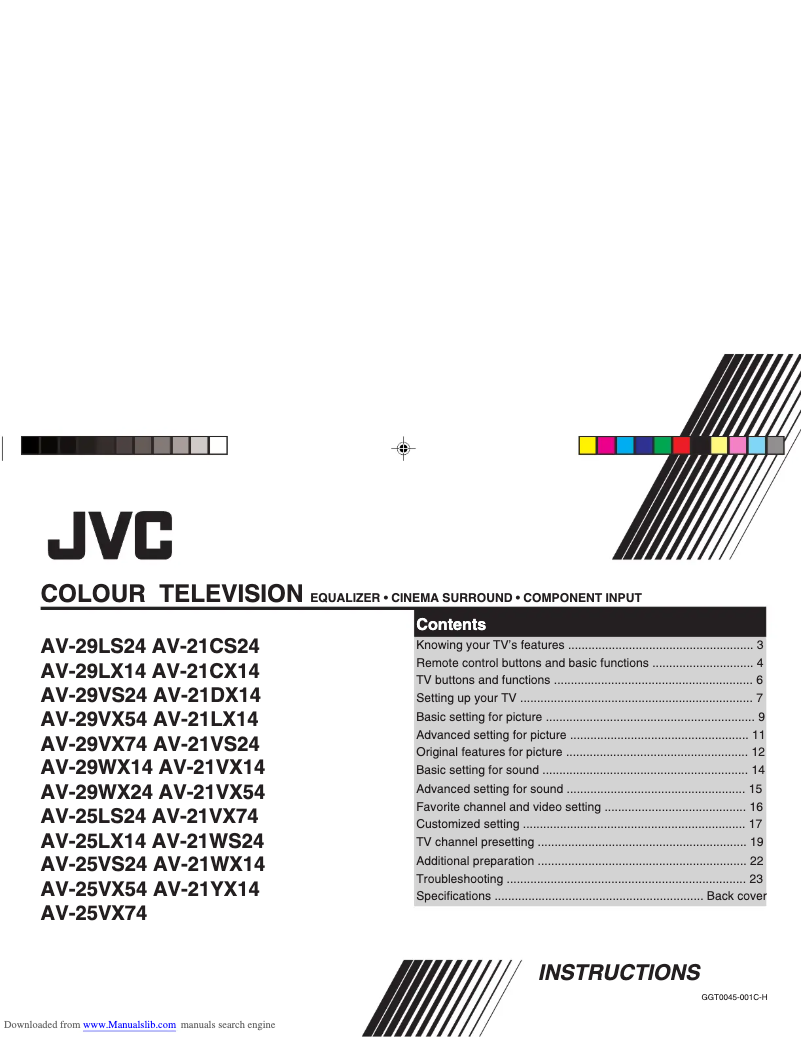 Página 1 del manual Manual de usuario JVC AV-21DX14