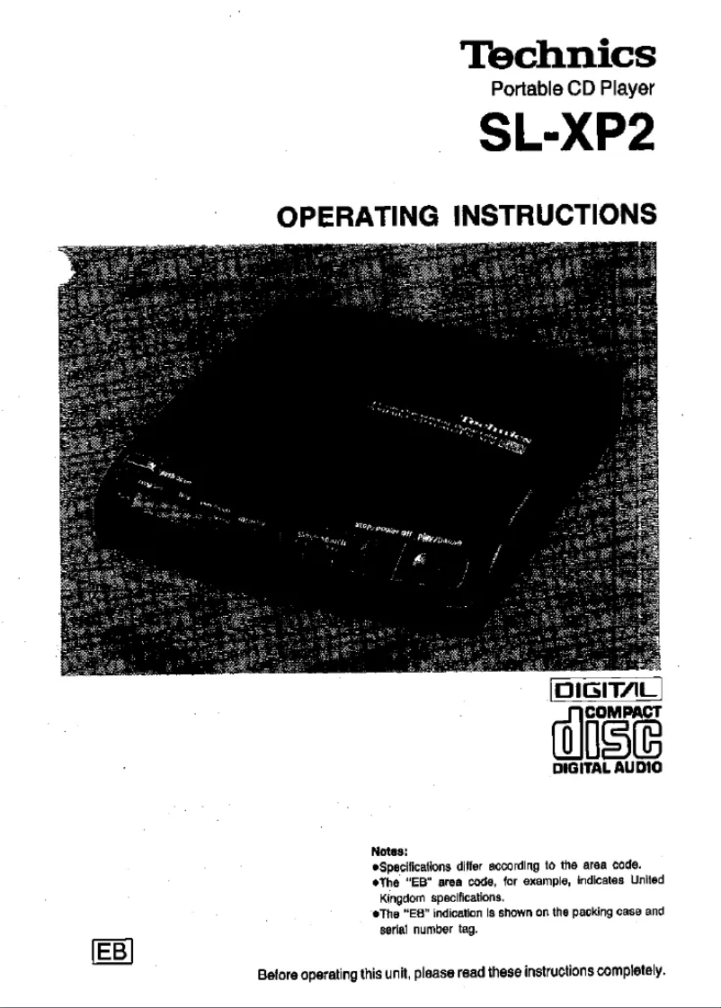 Imagen de la primera página del manual del dispositivo SL-XP2