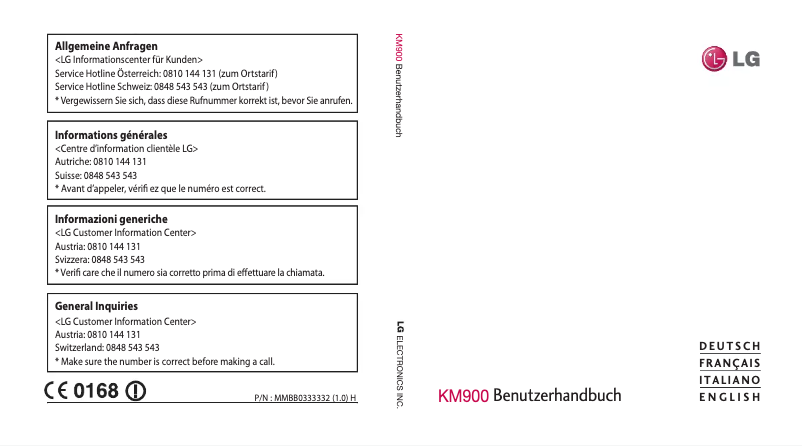 Página 1 del manual Manual de usuario LG KM900