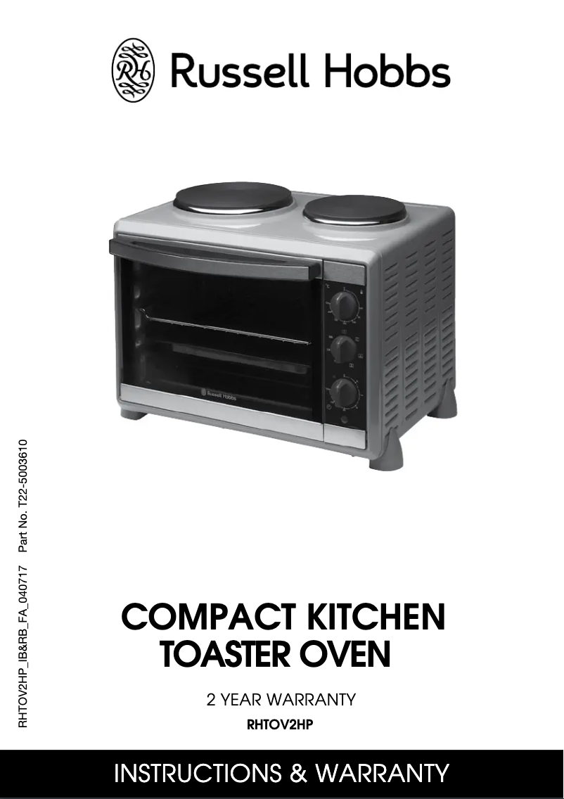 Imagen de la primera página del manual del dispositivo RHTOV2HP