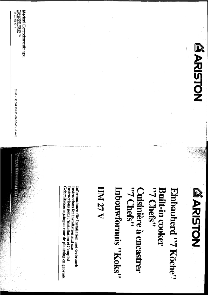 Página 1 del manual Manual de usuario Ariston Thermo HM 27 V