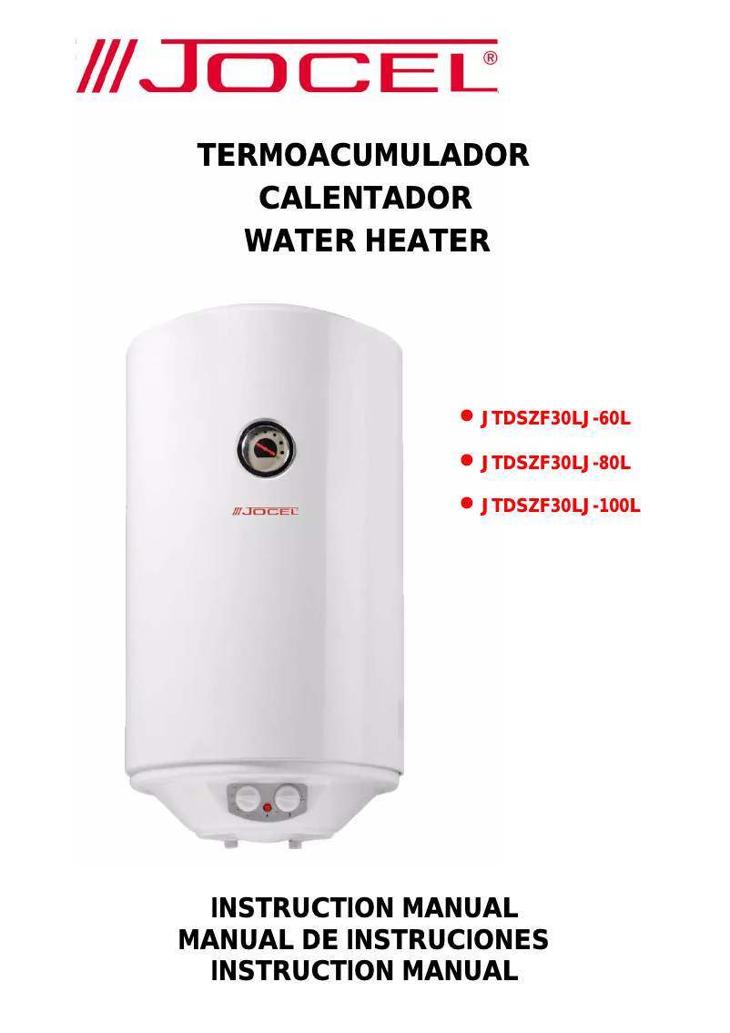 Página nº 1 - Manual de usuario Jocel JTDSZF30LJ-80L