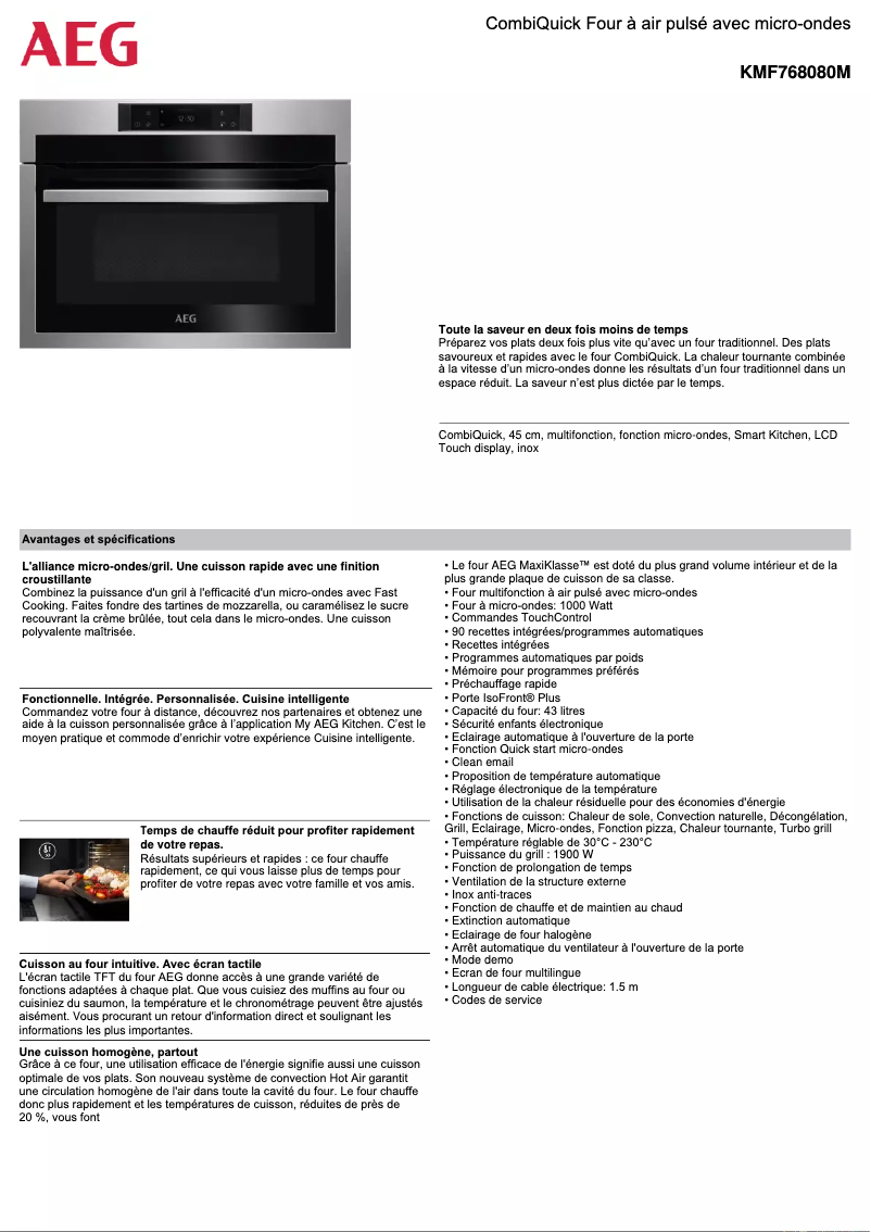 Imagen de la primera página del manual del dispositivo KMF768080M