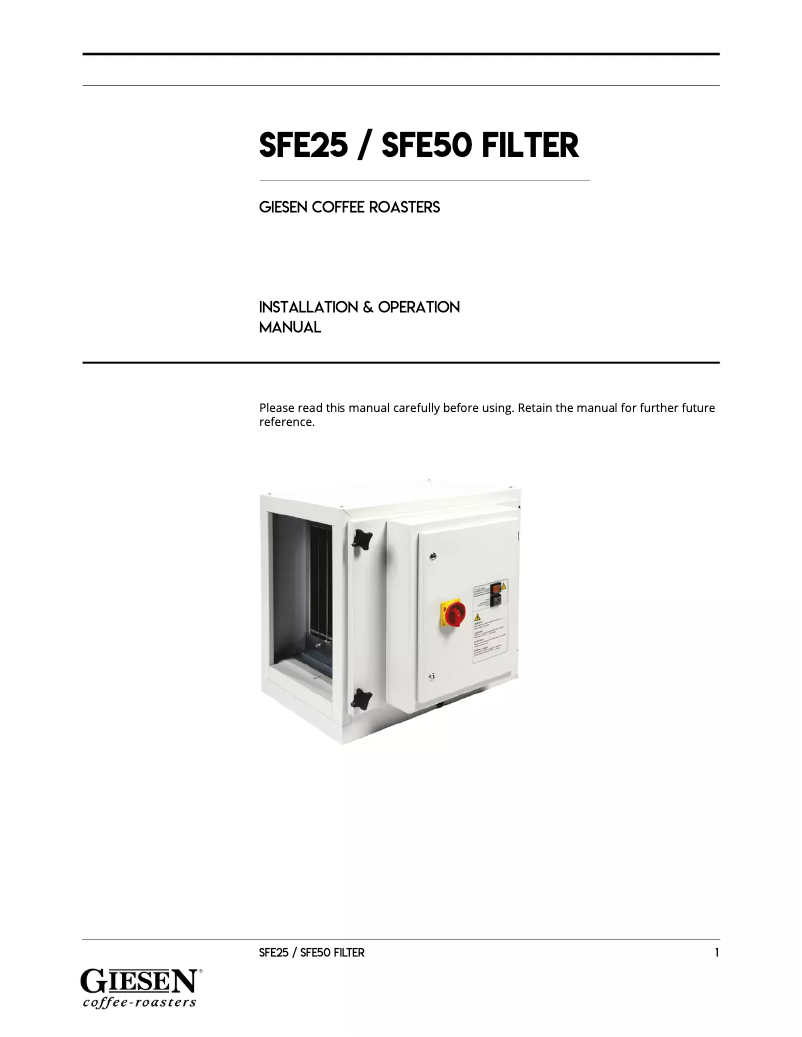 Imagen de la primera página del manual del dispositivo SFE50