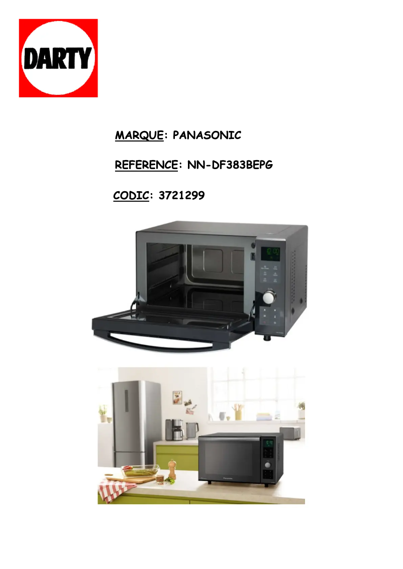 Imagen de la primera página del manual del dispositivo NN-DF383BEPG