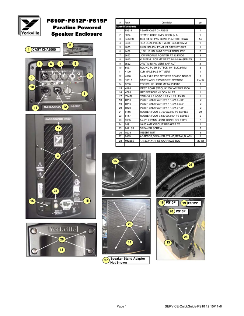 Página nº 1 - Guía de inicio rápido Yorkville ParaSource PS12P