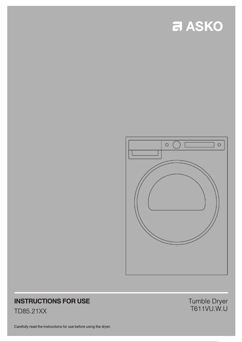 Página 1 del manual Manual de usuario Asko T611VUW