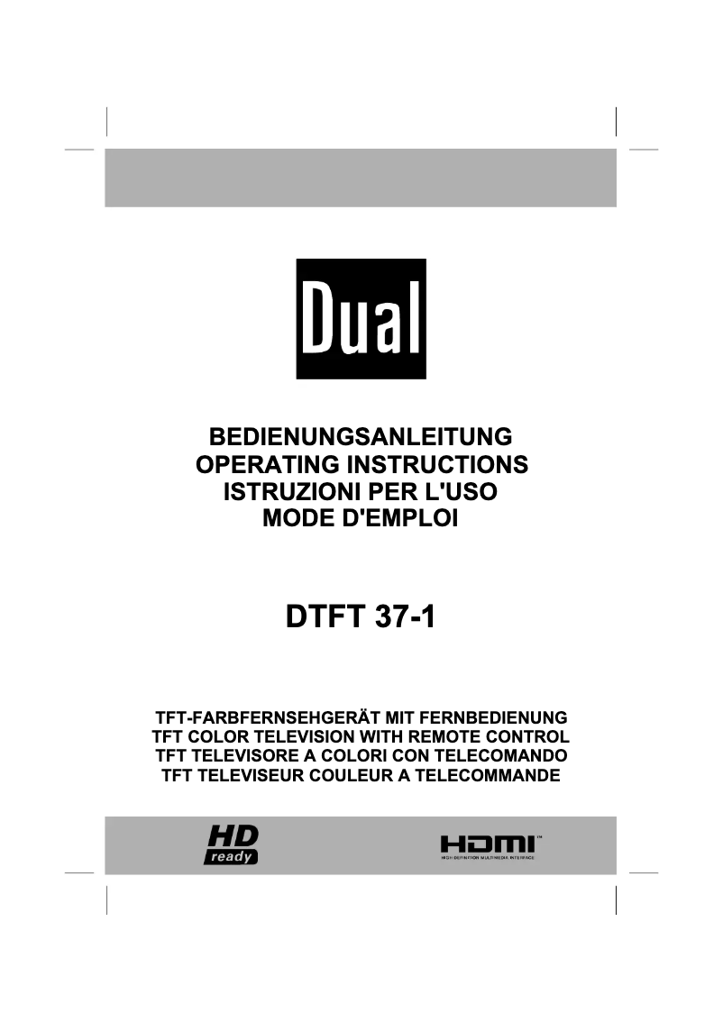 Página nº 1 - Manual de usuario Dual DTFT 37-1