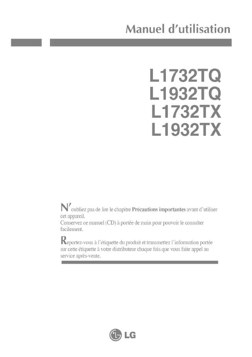 Imagen de la primera página del manual del dispositivo L1932TX