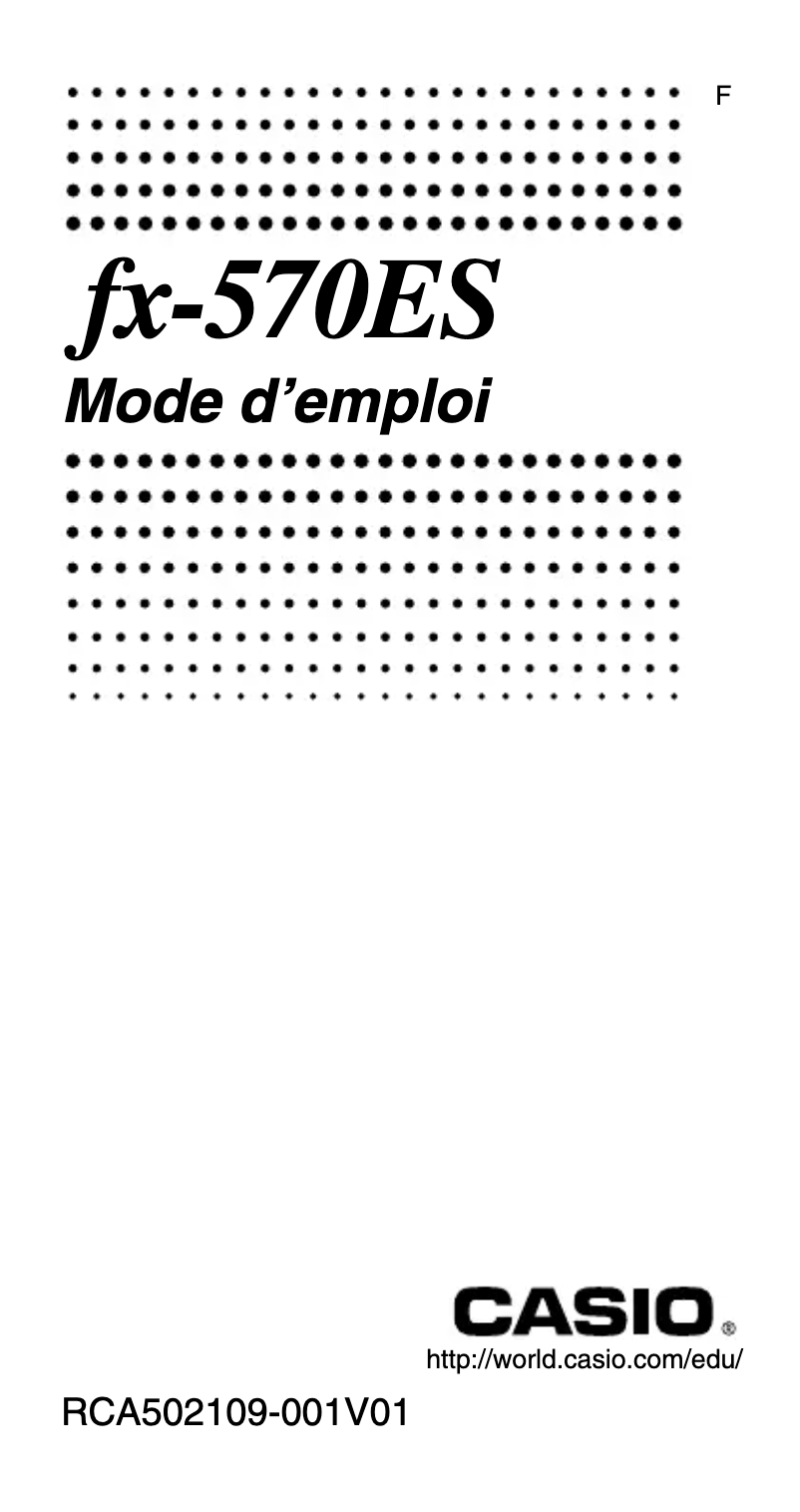 Página 1 del manual Manual de usuario Casio FX-570ES