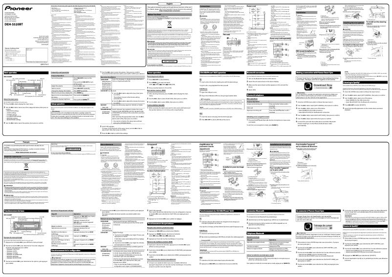 Página 1 del manual Guía de inicio rápido Pioneer DEH-S520BT