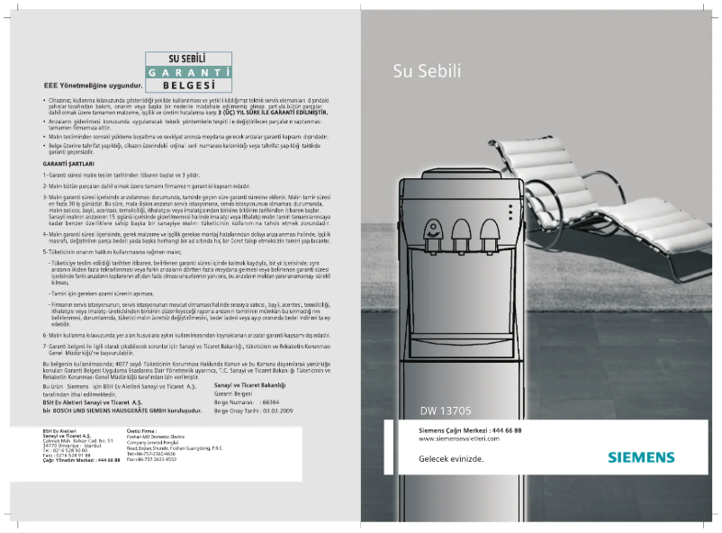 Página 1 del manual Manual de usuario Siemens DW13705