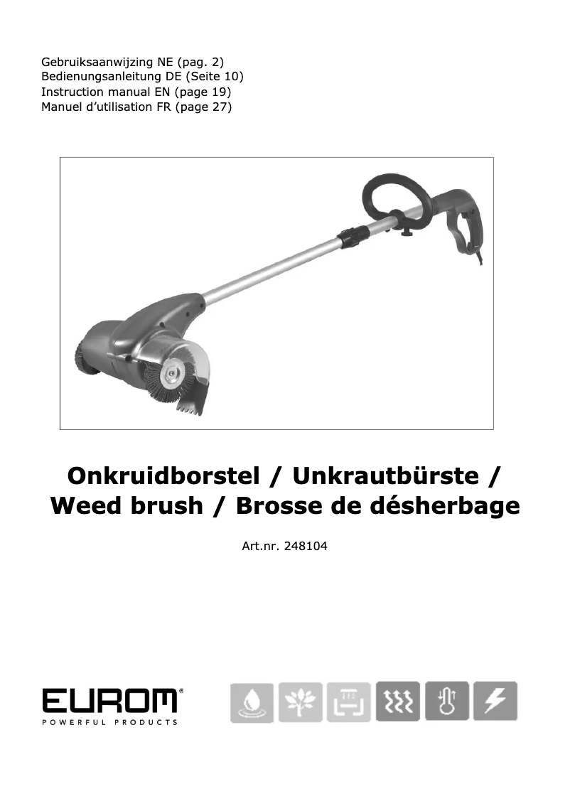 Imagen de la primera página del manual del dispositivo Weedbrush