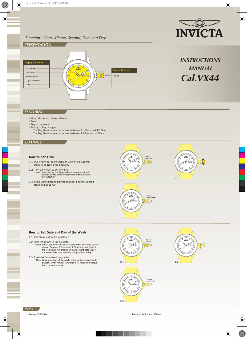 Imagen de la primera página del manual del dispositivo Specialty 6319