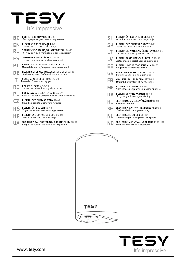 Página 1 del manual Manual de usuario Tesy ModEco Cloud 50