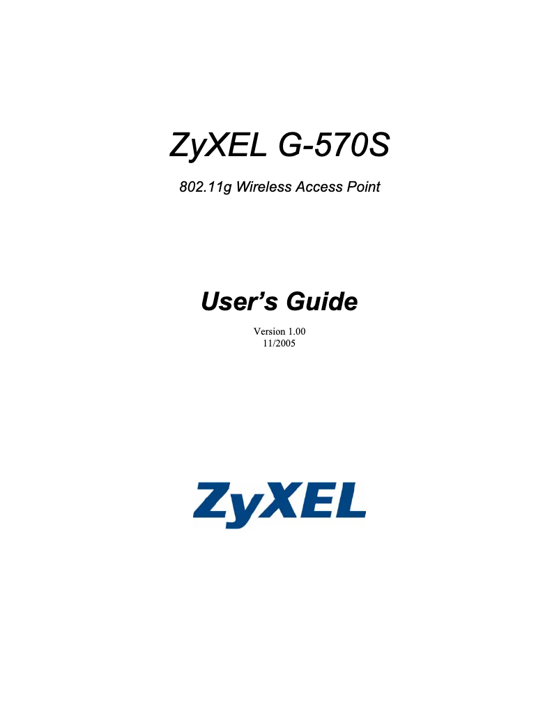 Página 1 del manual Manual de usuario ZyXEL G-570S
