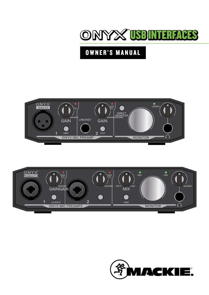 Imagen de la primera página del manual del dispositivo Onyx Artist 1-2