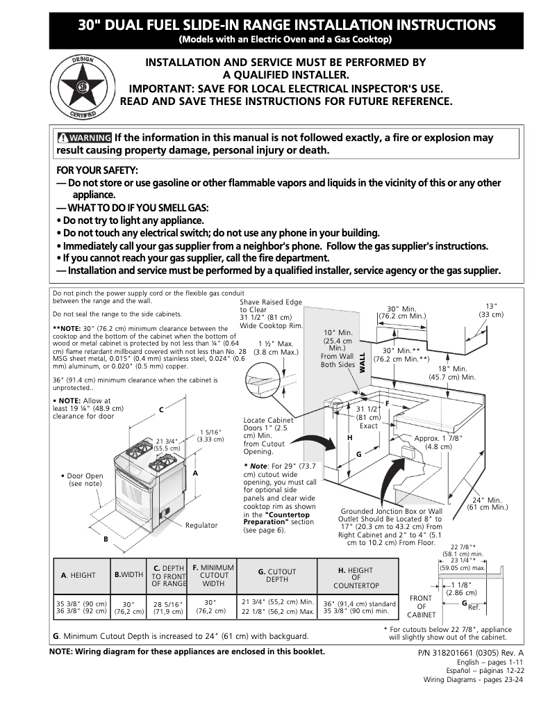 Página 1 del manual Guía de instalación Frigidaire PLCS389DC
