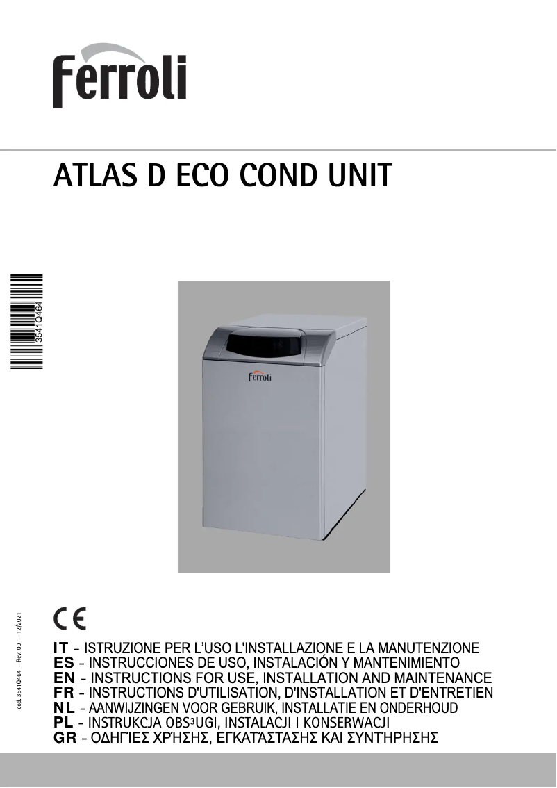 Imagen de la primera página del manual del dispositivo Atlas D Eco Cond Unit