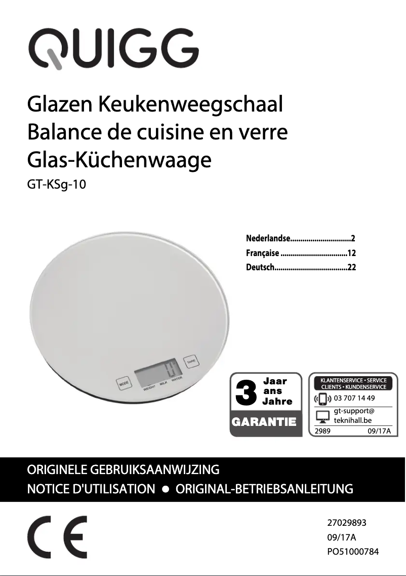 Página nº 1 - Manual de usuario Quigg GT-KSg-10