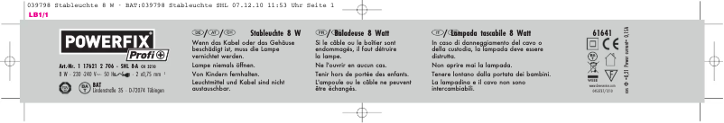 Imagen de la primera página del manual del dispositivo 61641