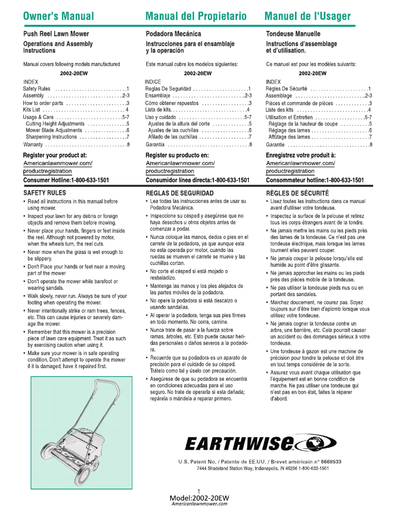 Imagen de la primera página del manual del dispositivo 2002-20EW