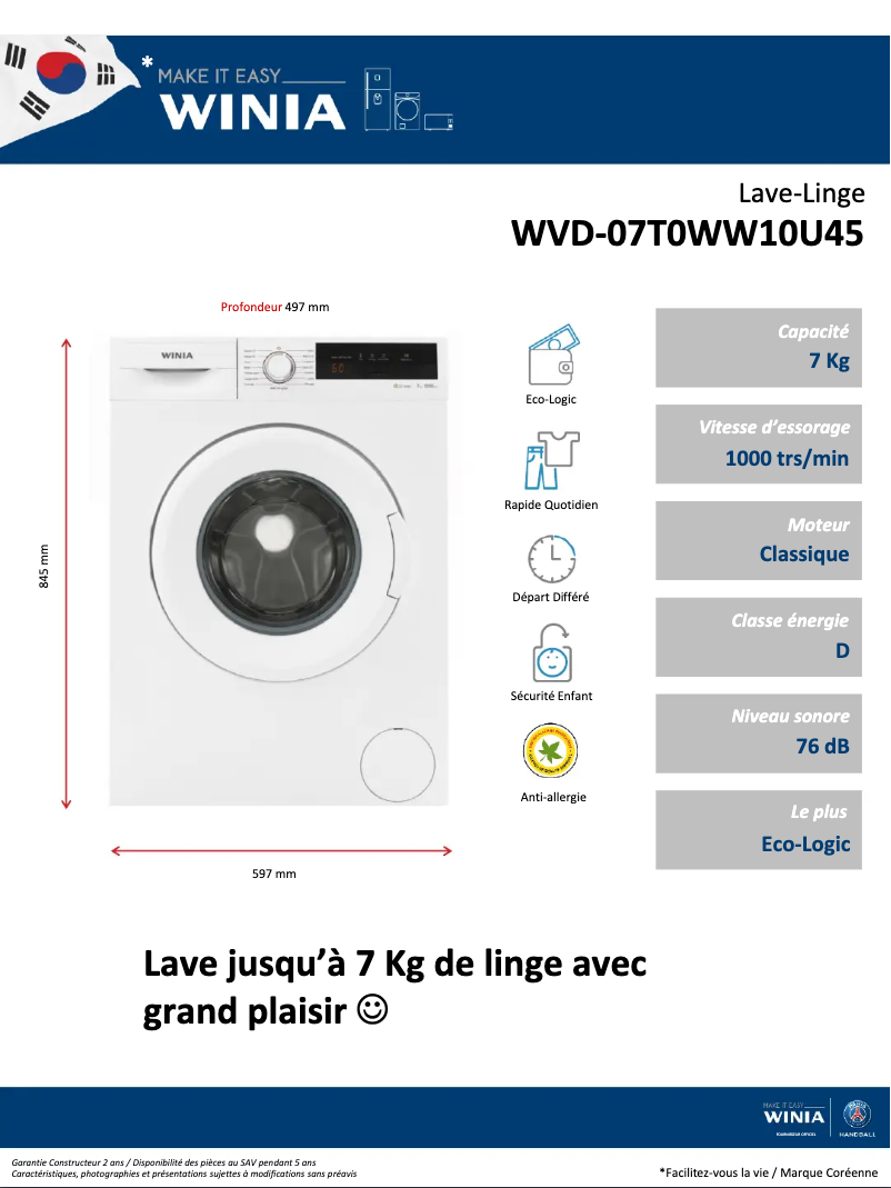 Imagen de la primera página del manual del dispositivo WVD-07T0WW10U45