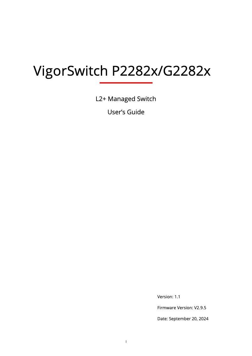 Página nº 1 - Manual de usuario Draytek VigorSwitch G2282x