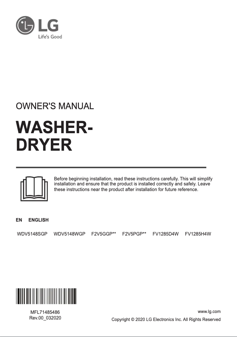 Imagen de la primera página del manual del dispositivo WDV5148SGP