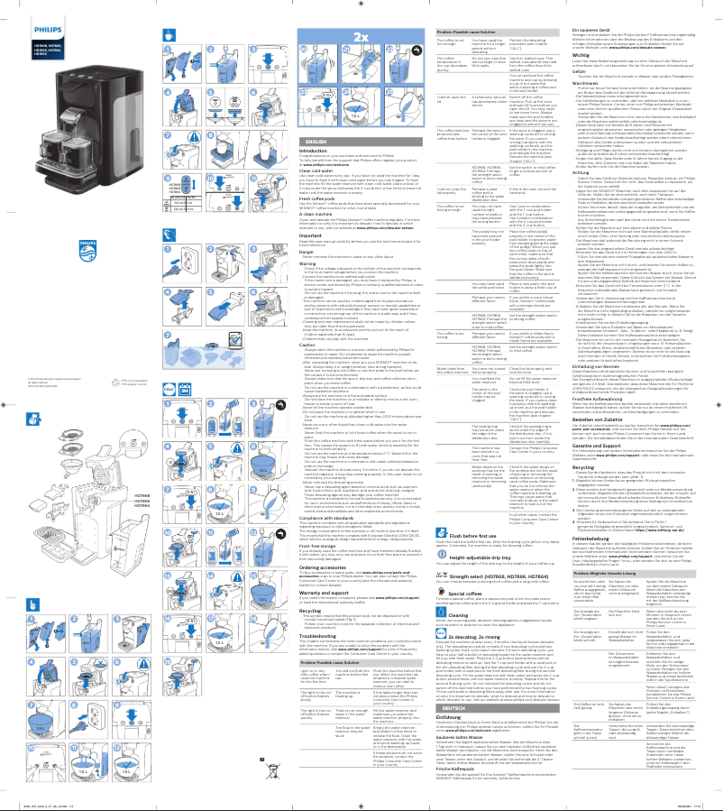 Página 1 del manual Manual de usuario Philips Quadrante HD7868