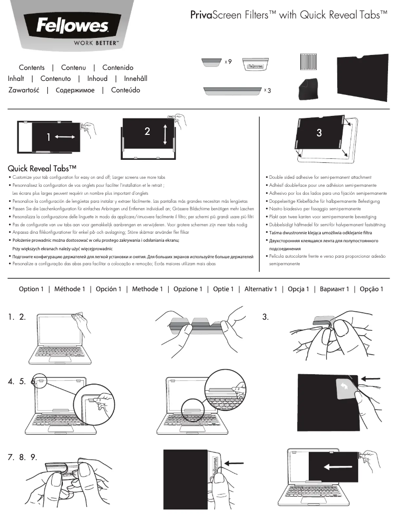 Página 1 del manual Manual de usuario Fellowes PrivaScreen 4800101