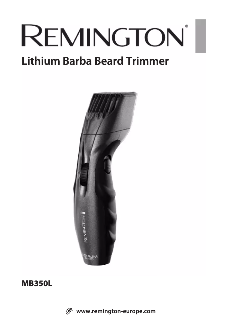 Imagen de la primera página del manual del dispositivo Lithium Beard Barba MB350L