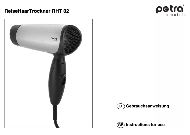 Imagen de la primera página del manual del dispositivo RHT 02