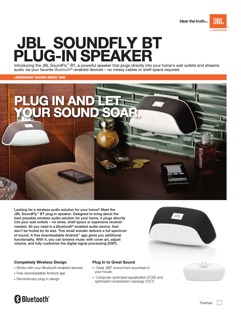Página 1 del manual Ficha técnica JBL SoundFly BT