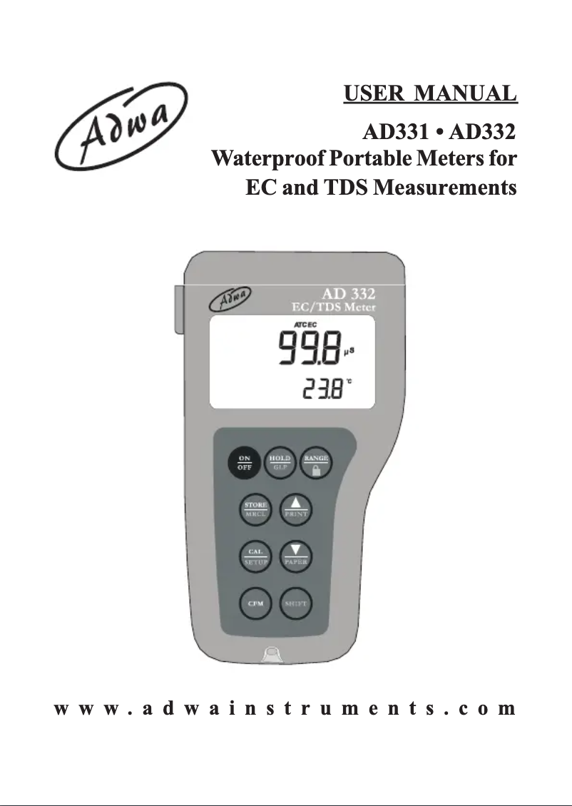 Imagen de la primera página del manual del dispositivo AD331