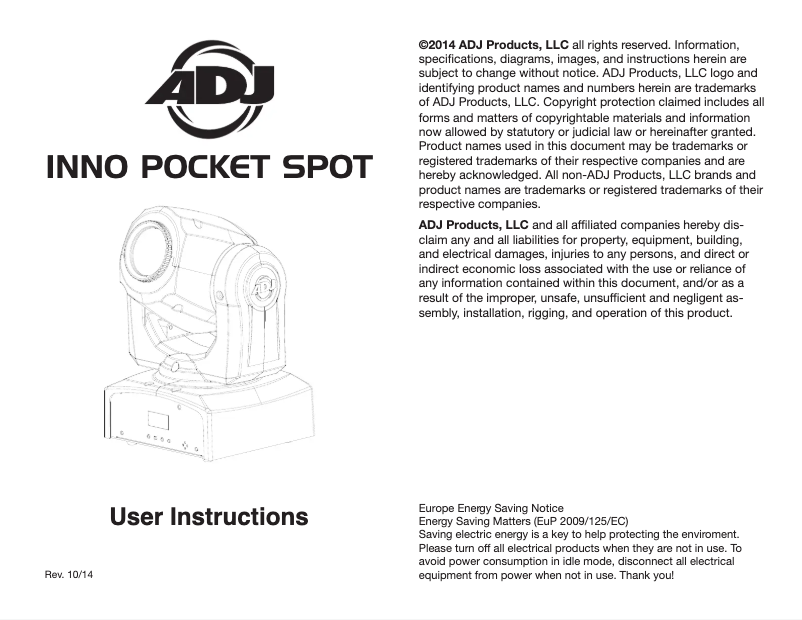 Imagen de la primera página del manual del dispositivo Inno Pocket Spot