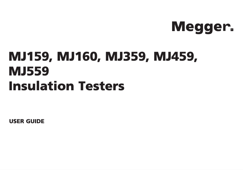 Página 1 del manual Manual de usuario Megger MJ159