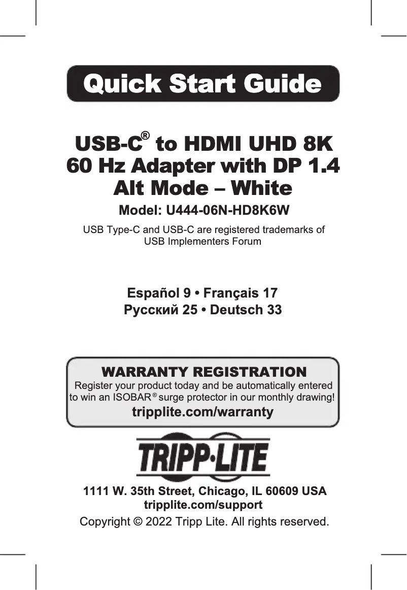 Imagen de la primera página del manual del dispositivo U444-06N-HD8K6W