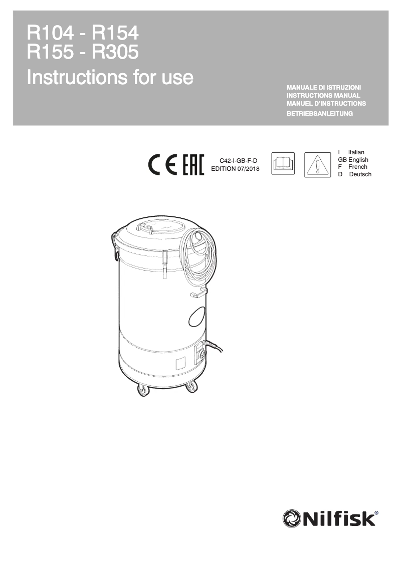 Imagen de la primera página del manual del dispositivo R305