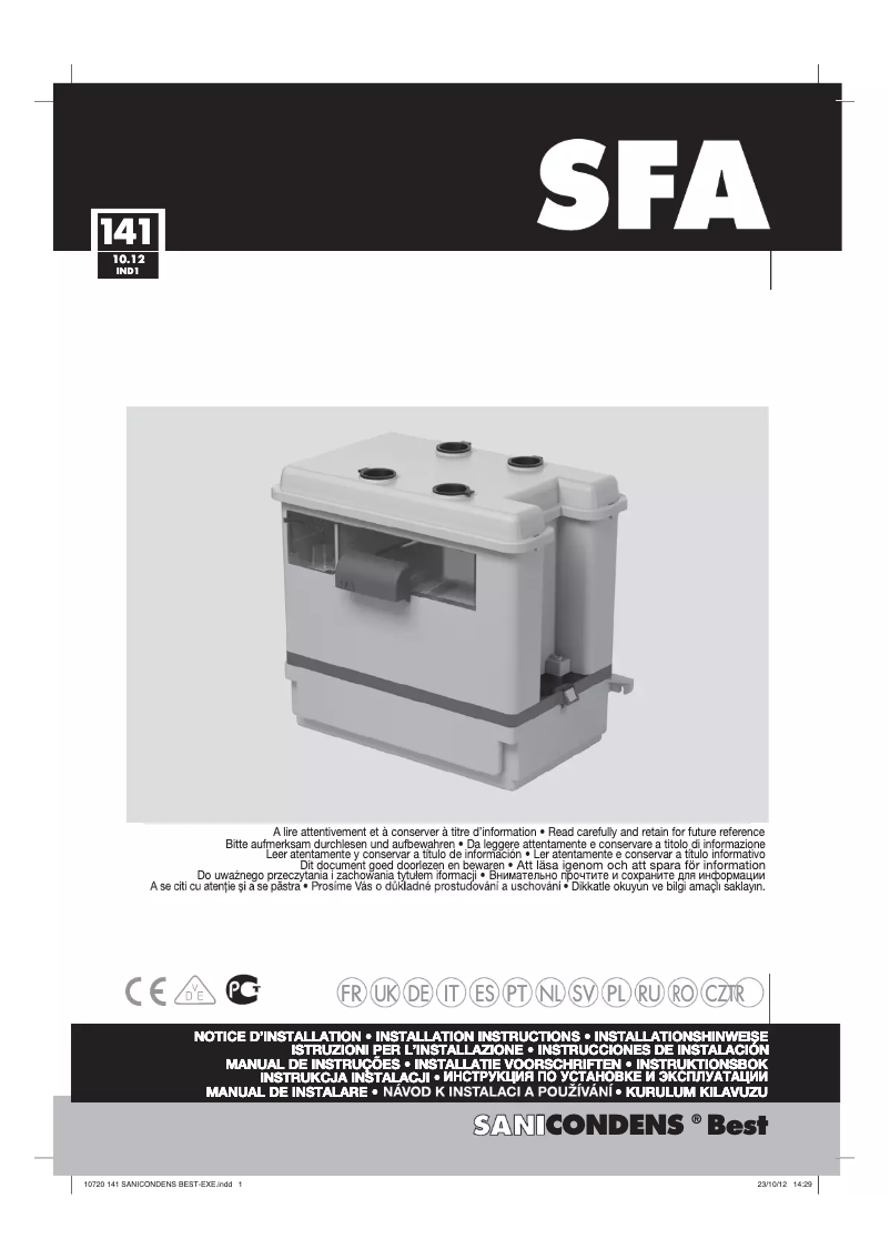 Imagen de la primera página del manual del dispositivo Sanicondens Best