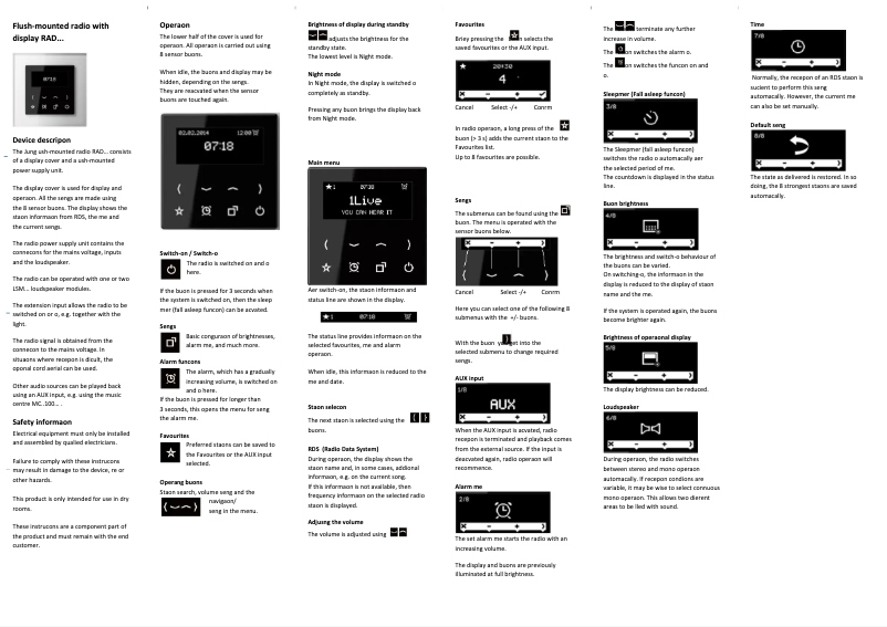 Imagen de la primera página del manual del dispositivo RADCD528