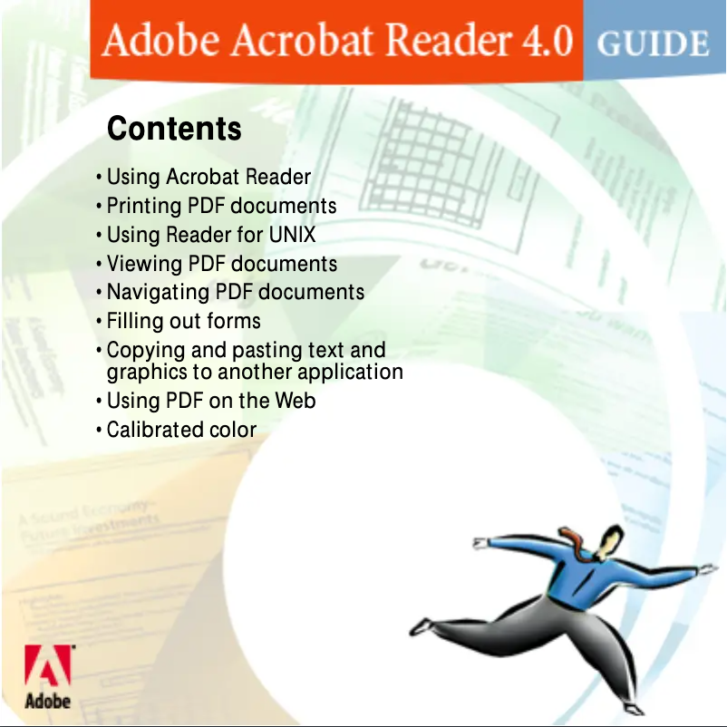Imagen de la primera página del manual del dispositivo Acrobat Reader 4.0
