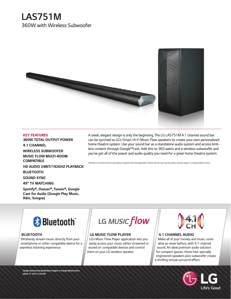 Imagen de la primera página del manual del dispositivo LAS751M