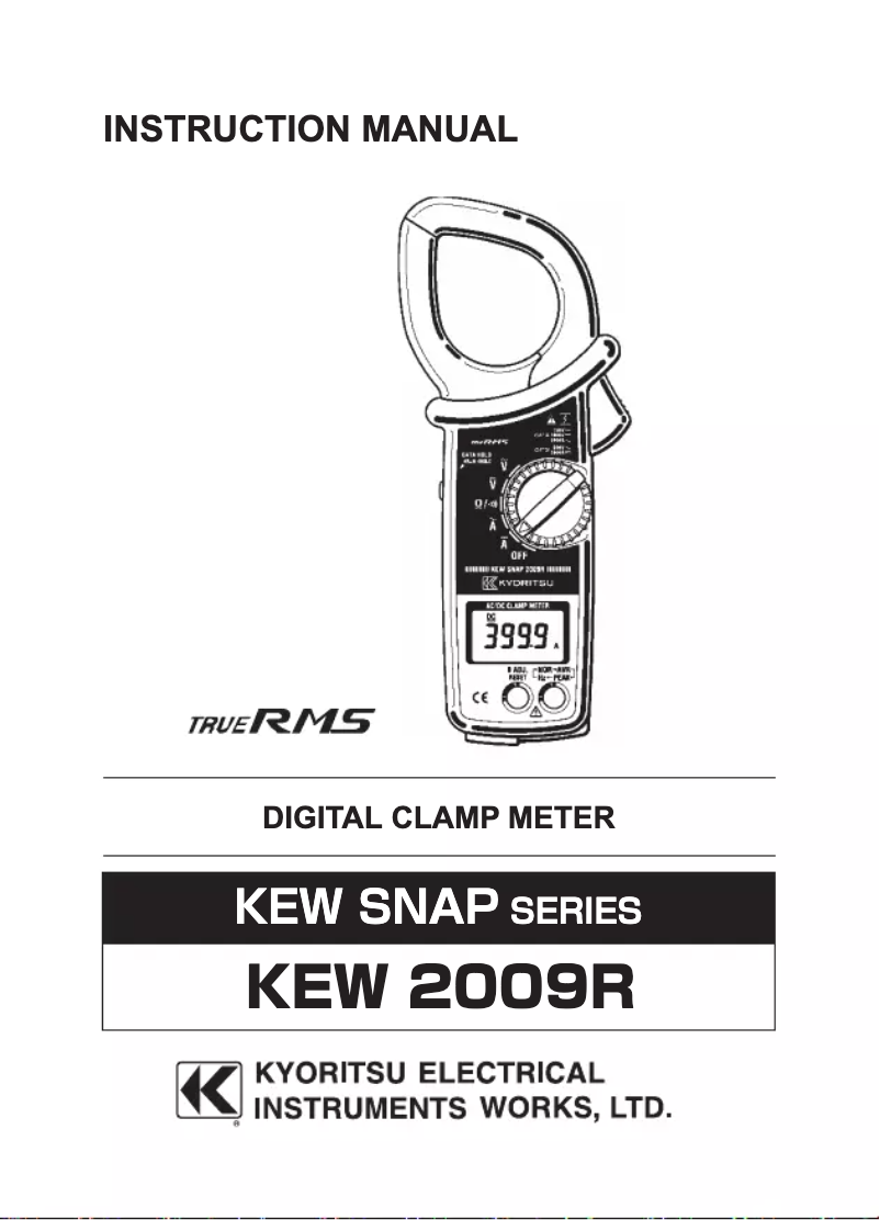 Imagen de la primera página del manual del dispositivo KEW 2009R