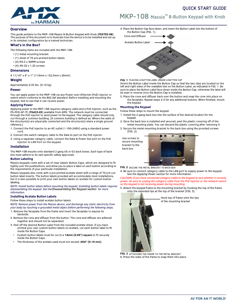 Imagen de la primera página del manual del dispositivo MKP-108